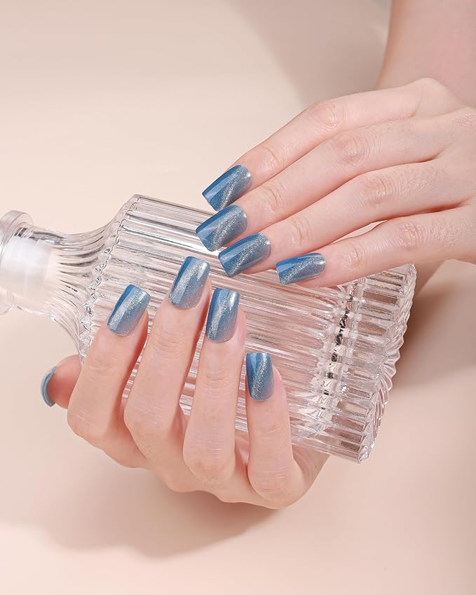 Semi Cured Gel Nail Strips - 20pcs Glaze Gel Stickers, Salon Quality DIY Wraps, Easy to Apply, UV Light Required