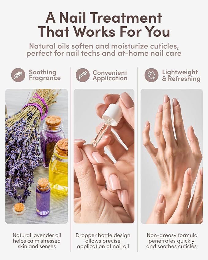 ella+mila Calming Cuticle Oil with Lavender & Chamomile - Soothing Nail & Cuticle Care - Vegan - 2.3 fl oz