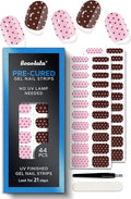 Real Gel Nail Strips (No UV Light Needed) - 44Pcs Salon Quality Nail Stickers - Long Lasting Polish Wraps for Women, Easy Apply & Remove (Pink Cocoa Pop)