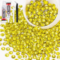 600PCS SS30/6mm Crystal Rhinestones (Lemon Yellow) with 2Pcs 10ml B7000 Jewelry Glue, Bedazzling Flatback Glass Rhinestones for Crafting Decor, Gems Diomand Charms for Tumbler Shoes Clothing Nail Art