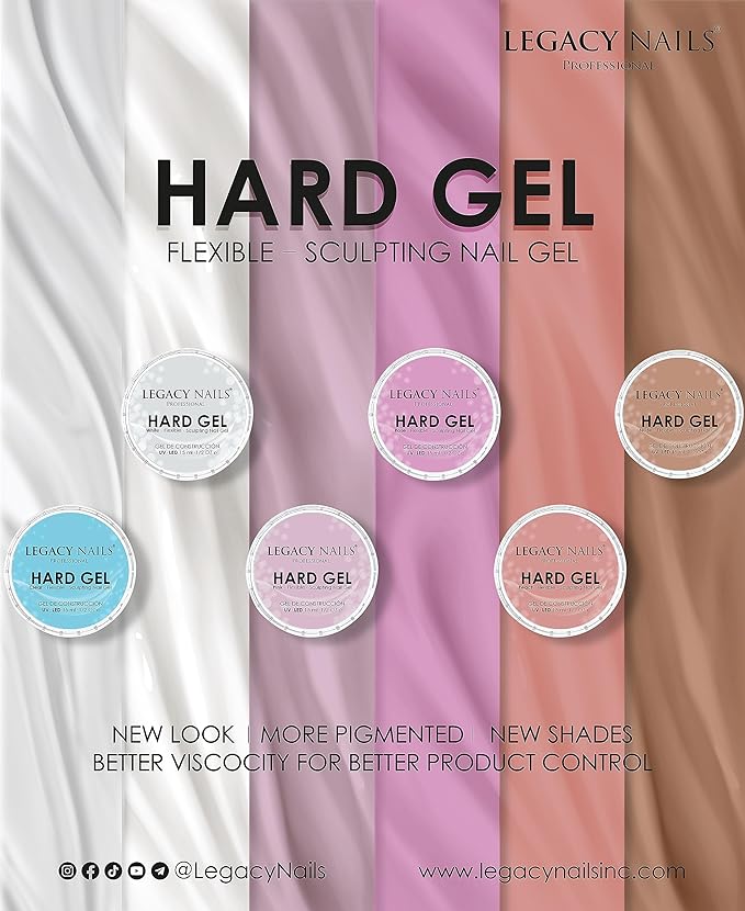 Legacy Nails Hard Builder Gel - Sculpt And Build Nail Extensions - Improve Damaged or Weak Nails - Lightweight, Strong and Long-wear - Professional Quality (Peach)
