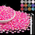 1500PCS 6mm Resin Jelly Rhinestones in Bulk (Hot Pink AB), Bedazzling Flatback Crystals Rhinestones for Crafting DIY Nail Decoration, Gems Diomand Charms for Tumbler Shoes Clothing Fabric