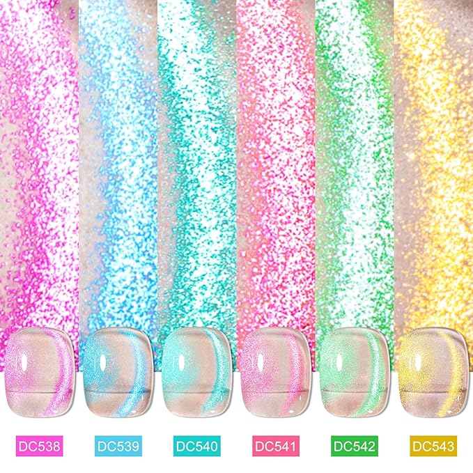 MTSSII Magnetic Liner Gel Nail Polish Candy Colours Bright Sparkling Semi Permanent Nail Painting Polish Long-Lasting Cat Eye Nail Polish Gift For Women Girls