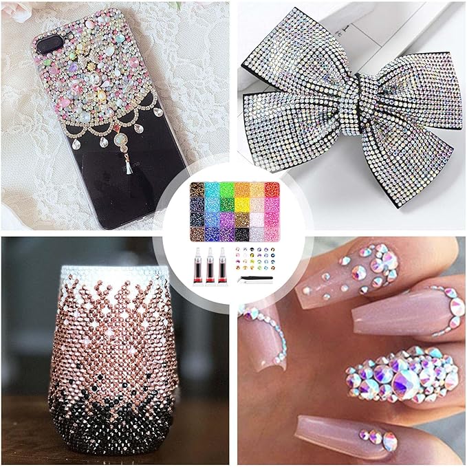30000Pcs Resin Jelly Rhinestones for Bedazzling,3mm Multicolor Flatback Gems for Diamond Art Bedazzler Kit with 3Pcs 10ml Jewelry Glue for Nail Art Crafting Book Makeup 28 Colors(30000)
