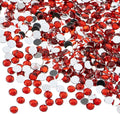 John Bead 2000 Pieces 4mm (SS16), Red, Acrylic Round Flat Back Rhinestones for Jewelry Making, DIY Crafts, Nail Art, Face Makeup, Clothes