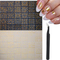 60 Sheets Gold Nail Stickers for Nail Art with Tweezers Gold Flower Star Moon Nail Art Decals 3D Self-Adhesive French Nail Art Supplies Nail Design Decals for Women Manicure