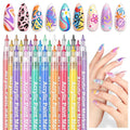 SAVILAND Nail Art Pens Set: 24 Colors 0.7MM Quick Dry 3D Nail Polish Pens Acrylic Paint Makers for Nail Art Design Drawing Detailing Point Liner Brush Dotting Tools Home DIY & Salon Manicure