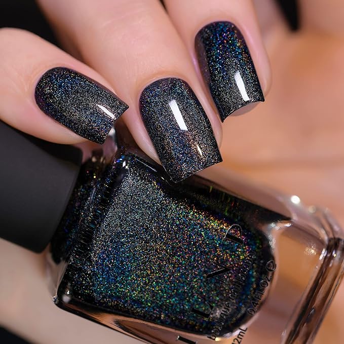 ILNP Black Magic - Deep Black Holographic Nail Polish