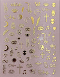 Impressed Authentic 5 Sheets Gold Luxury Nail Art Stickers 500+ Metallic Nail Decals for Fake Acrylic Nail Design Decor Charms for Women (Classy)
