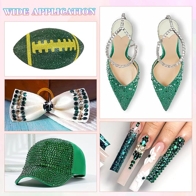 25000Pcs Emerald Green Rhinestones for Bedazzling with B7000 Jewelry Glue, Non Hotfix Flatback Gems, Crystal Resin Rhinestones for Crafting Crafts Clothing Tumblers Mugs Shoes Fabric Decor Nail Art