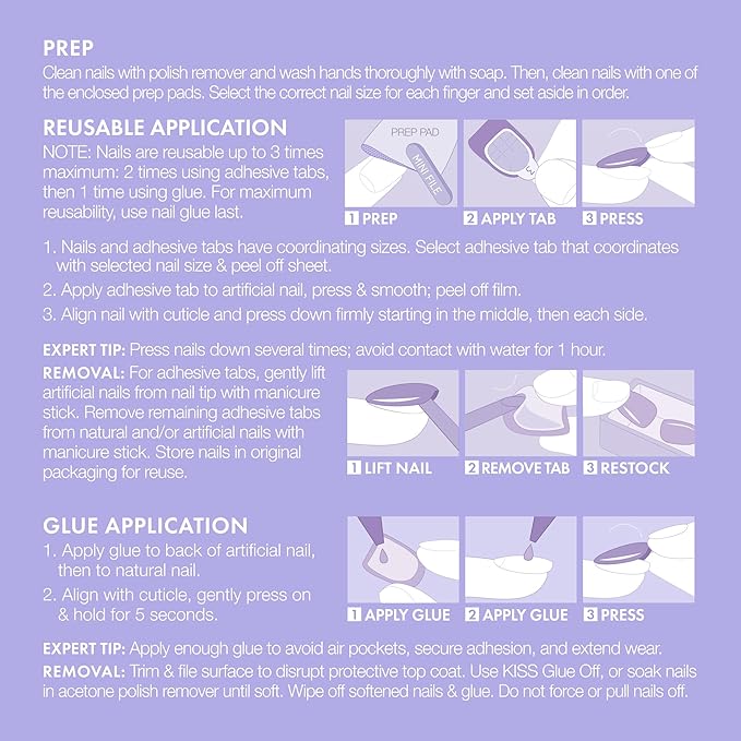 KISS Majestic, 30 Pcs Press On Nails, Medium Coffin Fake Nails, Pink Butterfly Glitter Design with Gems, Reusable Stick On Extensions Full Cover Kit with Glue, Adhesive Tabs, Manicure Stick & File