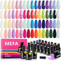 MEFA 35 Pcs Neon Gel Nail Polish Set, 32 Colors Summer Bright Gel Polish Set with Matte/Glossy Base Top Coat Pink Collection Nail Art Manicure DIY Salon Home Decoration Beginners Gifts for Women