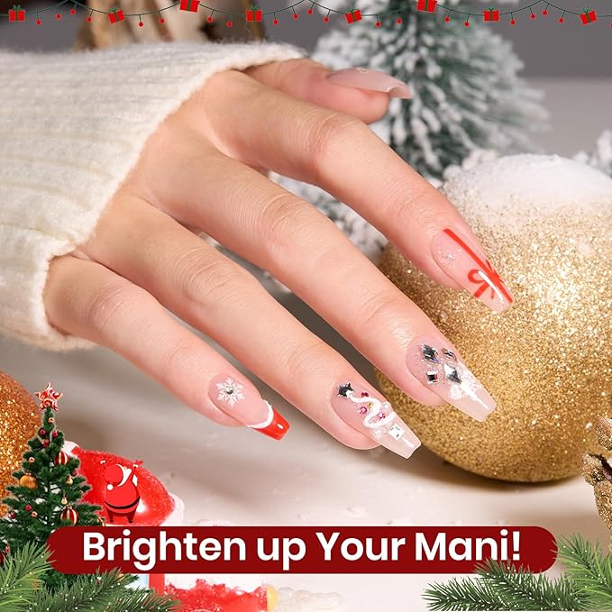 Beetles Merry Glow Valentines Gel Polish Set - 8 Holiday Colors Gel Nail Gift Box with Base&Top Coat, Red Cat Eye White Gold Silver Nude Nail Kit, Uv Led DIY Salon Manicure Kit Beauty Gifts for Women