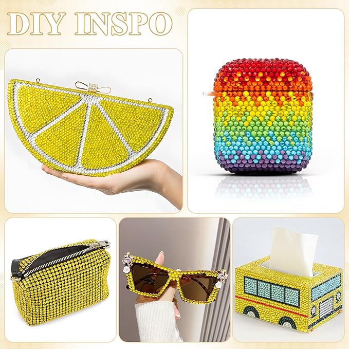 2000PCS SS16/4mm Crystal Rhinestones (Lemon Yellow), Bedazzling Flatback Glass Rhinestones for Crafting, Gems Diomand Charms for Tumbler Shoes Clothing Mugs Nail Art