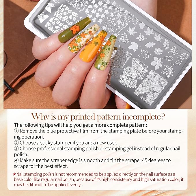 Born Pretty Christmas Nail Stamping Plates 8PCS Nail Art Design Kit Fall Winter Halloween Christmas Tree Patterns Templates with Snowflake Cute Deer Nail Art Image Plates DIY Printing Tools