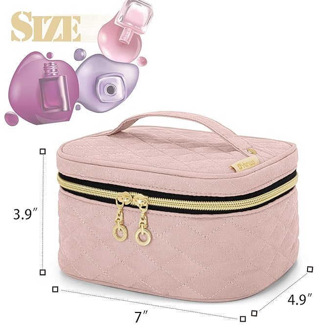 Yarwo Nail Polish Organizer Bag Holds 12 Bottles (15ml/0.5 fl.oz), Travel Carrying Case for Nail Polish and Manicure Kit, Dusty Rose (Bag Only, Patent Pending)