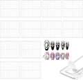 12 Sheets Double Sided Nail Tape for Press on Nails, Clear Adhesive Mounting Tapes for Nail Packaging Nail Design Salon Supplies Colors Designs Showcase (White)