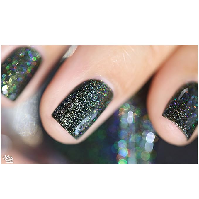 ILNP Ski Lodge - Deep Mossy Green Holographic Nail Polish