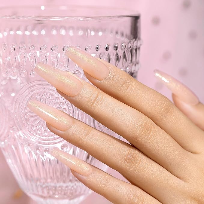 RARJSM Nude Glitter Rubber Base Gel Polish Melon Pink Rubber Base Gel for Nails Gold Shimmer Pigment Brush on Extend Builder Hard Gel Soak Off Curing Requires Single Bottle 15ml Salon Home DIY Use