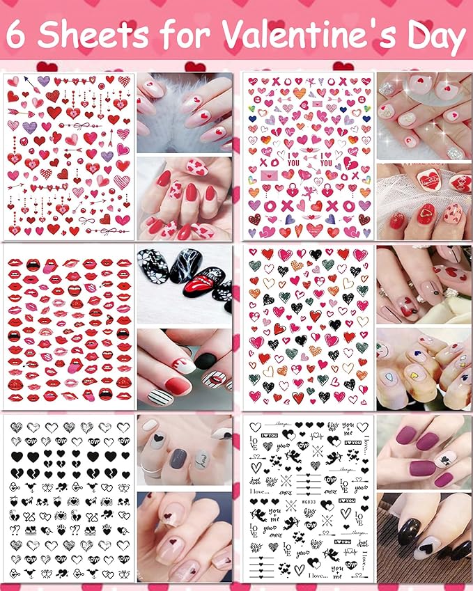 TailaiMei 30 Sheet All Holidays Nail Art Stickers, Christmas Mixed Seasons Variety Pack for Valentine's Day Halloween Fall Nail Decals, Self-Adhesive Year-Round Thanksgiving Nail Decorations