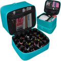 ButterFox Nail Polish Organizer Storage Case, Fits Nail Dryer Lamp and 30-40 Bottles (0.5 fl oz), Nail Supplies Holder Travel Bag - Turquoise