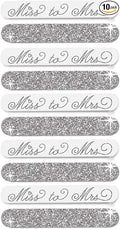 Bridal Party Survival Kit - Set of 10 Silver Sparkle Miss to Mrs Nail Files - Miss to Mrs Bridal Shower Supplies - Emery Board (10 Miss) SLV