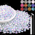 4000PCS 5mm Resin Jelly Rhinestones in Bulk (White AB), Bedazzling Flatback Crystals Rhinestones for Crafting DIY Nail Decoration, Gems Diomand Charms for Tumbler Shoes Clothing Fabric