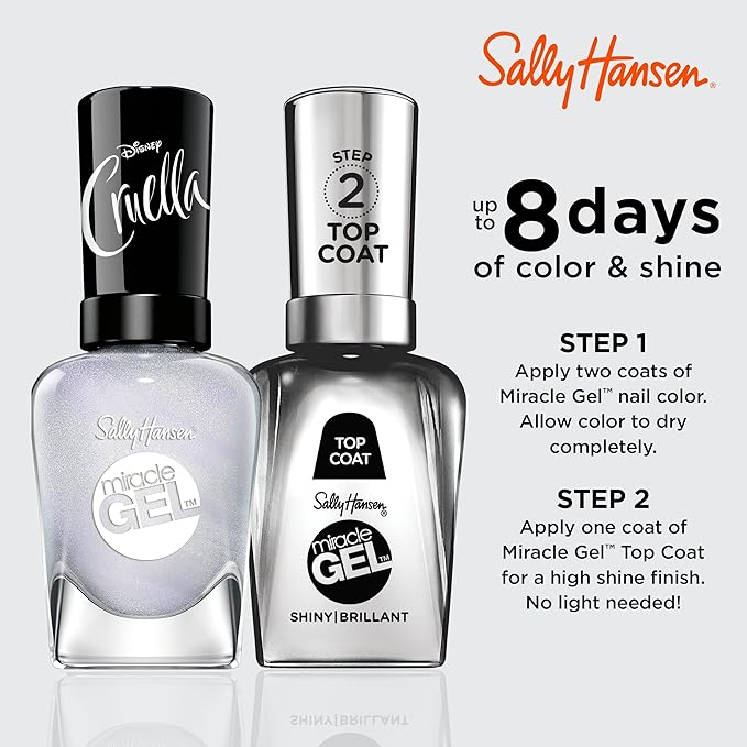 Sally Hansen Miracle Gel and Disney’s Cruella Collection, 861 Iconic Darling, 0.5 Fl Oz