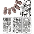 Mezerdoo 10Pcs Stainless Steel Nail Art Stamping Plates Various Patterns Nail Art Printer Tool Manicure Stencils for Halloween Christmas