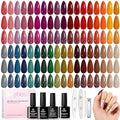 beetles Gel Polish Set - Waltz of Leaves Collection, 36 Trendy Colors Spring & Valentines Purple Green Colors Gel Polish Set With Base and Glossy Matte Glitter Top Coat Soak Off UV Led Holiday Nails