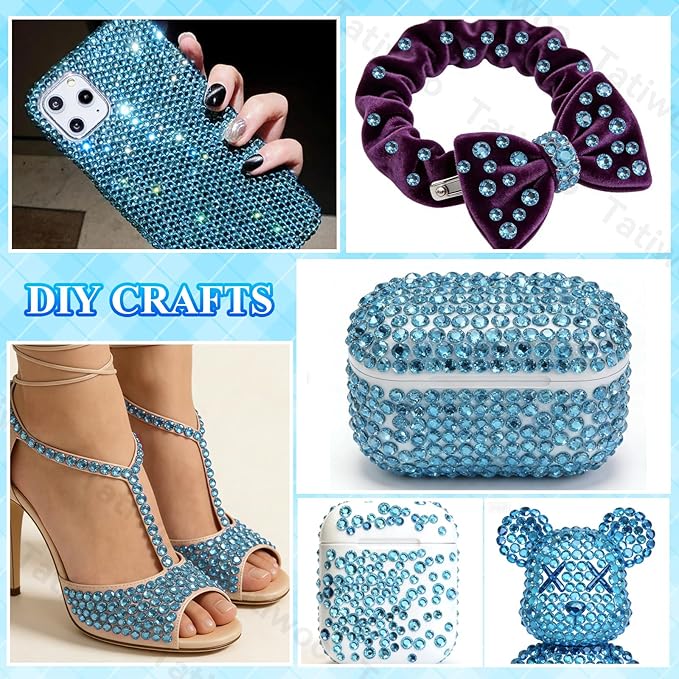 20000Pcs Peacock Blue Flatback Jelly Resin Rhinestones for Bedazzling, Mix Sizes Crystal Rhinestones Gems, Blue Gems Bedazzling for Crafting for DIY Face Makeup Crafts Tumblers