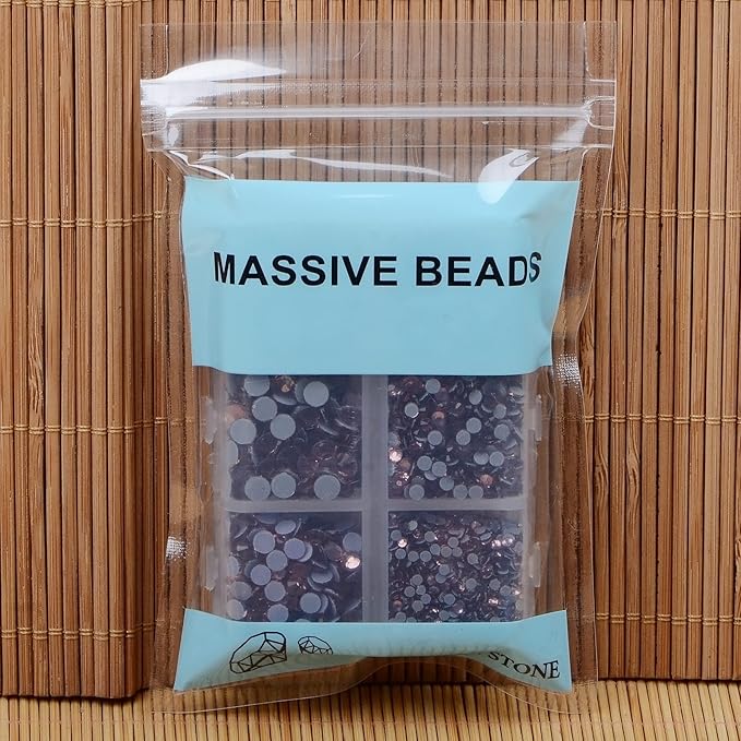 4000Pcs Mixed Size Hot Fix Round Crystals Gems Glass Stones Hotfix Flat Back Rhinestones (Light Amethyst)