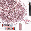 2500PCS SS10/2.8mm Crystal Rhinestones (Light Pink) with 2Pcs 10ml B7000 Jewelry Glue, Bedazzling Flatback Glass Rhinestones for Crafting, Gems Diomand Charms for Tumbler Shoes Clothing Mugs Nail Art