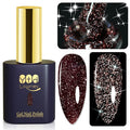 YTD Likomey Reflective Glitter Gel Nail Polish,15ml Brown Flash Diamond Shimmer Nails Gel,Chocolate Glitter Sparkly Shiny Salon Home Fall Winter Manicure UV Color Varnish,SZ014