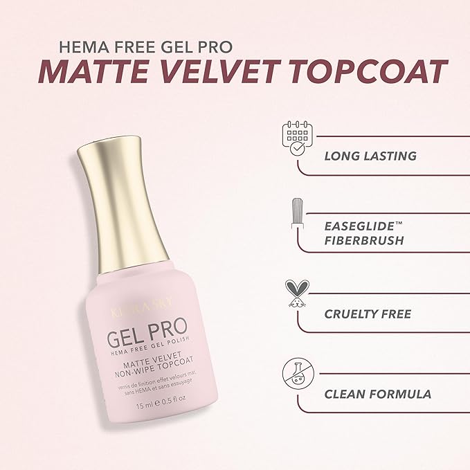 KIARA SKY Gel Pro HEMA Free, 0.5 Fl Oz, Matte Velvet Non Wipe Top Coat