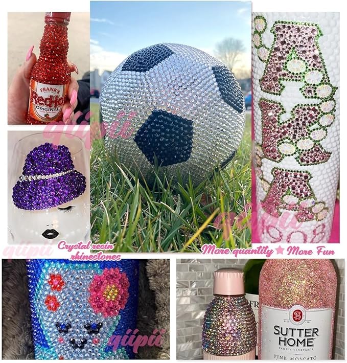 Light Purple Crystal Resin Rhinestones w B7000 Glue for Bedazzling Crafting 2mm-6mm Flatback Stones Diamonds Crystals Gems Bedazzler Kit for Nails Face Eyes Makeup Tumblers Bottles Crafts Shoes