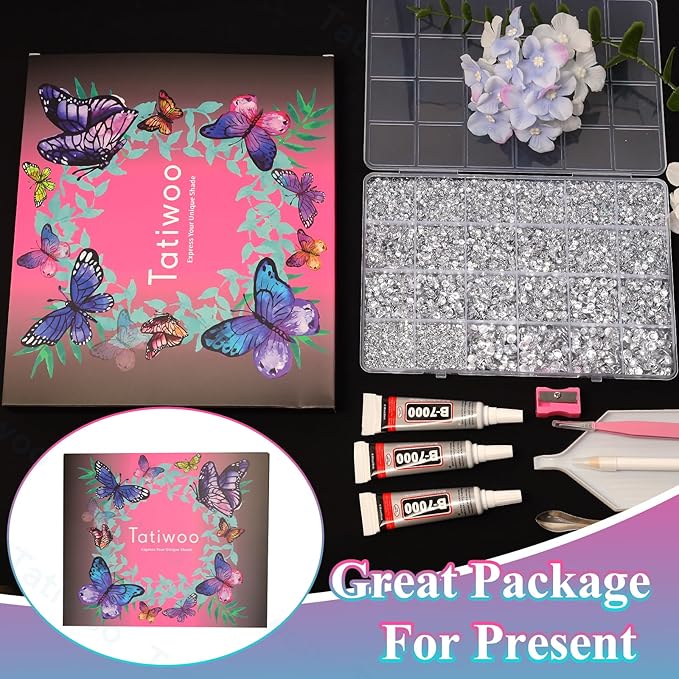 20000Pcs Silver White Crystal Flatback Jelly Resin Rhinestones for Bedazzling, Mix Sizes White Clear Rhinestones Gems Bedazzling for Crafting, Flatback Rhinestone for DIY Face Makeup Crafts Tumblers