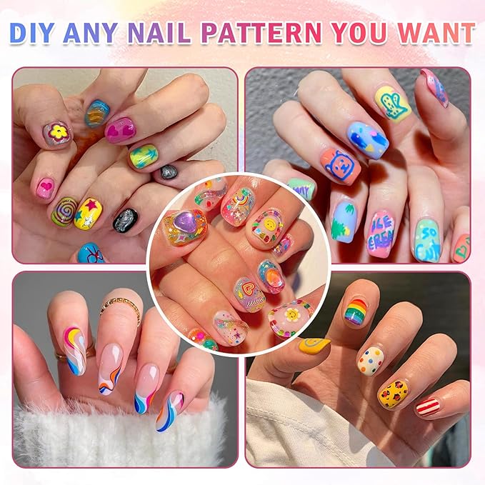 12 Colors Nail Art Pens Set, Nail Polish Pens Nail Art Drawing Markers Pen Quick Dry Waterproof Nail Art Painting Pens Kit for Home DIY Nail Art Design-Macaron-colors