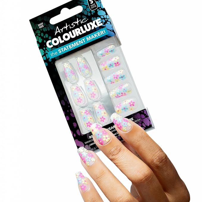 Artistic Colourluxe Press-On Tips - Kit Colourluxe Press-On Tips - Kits Nails - 30 Nails (Daisy Daze, Kit)