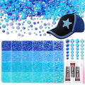 26000PCS Blue Resin Flatback Rhinestones for Crafting, Resin Rhinestones for Bedazzling Kit, 2/3/4/5/6mm Flatback Gems Jewels for DIY Mugs Tumblers Clothing Shoes Nail Art