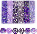 22800Pcs Jelly Rhinestones for Nail Art Flatback Purple Bulk Shiny DIY Nail Gems Decoration Resin Round Shape Crystal AB Rhinestones for Crafts