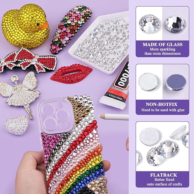 2500PCS SS10/2.8mm Crystal Rhinestones (Clear), Bedazzling Flatback Glass Rhinestones for Crafting Decor, Gems Diomand Charms for Tumbler Shoes Clothing Mugs Nail Art