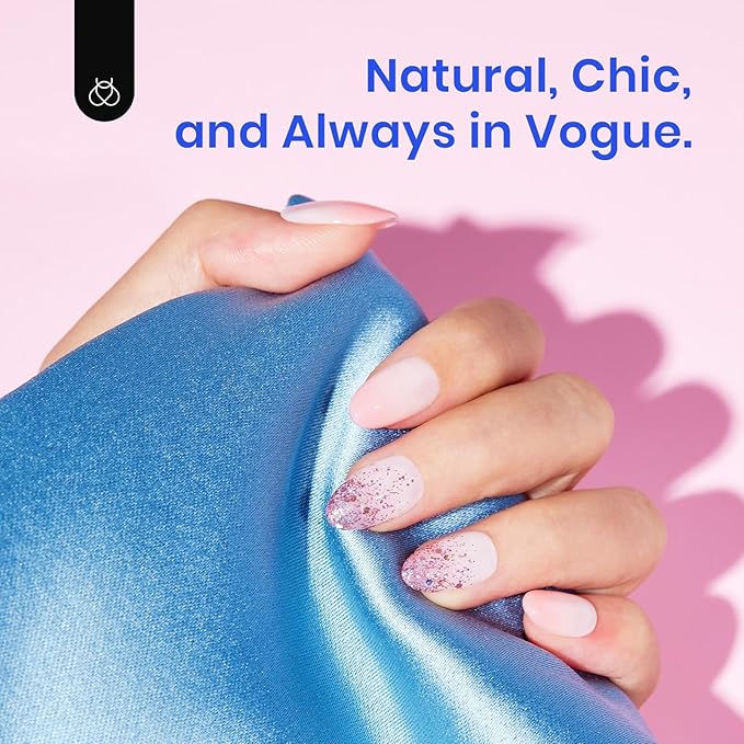 Beetles Gel Nail Kit Almond Short, 500Pcs Pre Shaped Clear Extra Short Almond Gel Nail Tips Easy Nail Extension Set with 5 in 1 Multifunctional Nail Glue Base Uv Led Nail Lamp Nail Art Gifts for Women