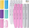 MelodySusie 16Pcs Professional Nail Buffer Kit,Nail Files and Buffers,Nail Buffer Block,Nail Brush, Nail File Buffers Kit for Natural Nails,DIY,Home Use,Salon（100/180 Grit）