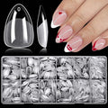 LoveOurHome 750pc Short Almond Nail Tips Clear Fake Nails Short Almond Gel Nail Tips Full Cover Acrylic Nails Clear Press on Nails XS Stiletto False Nail 15 Sizes Fingernail for Gel Nail Extension