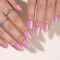 Gel Press On Nails - Pink Almond Short Fake Nails With Glue, 16 Sizes, 32Pcs Reusable Soft Gel False Tips Kit