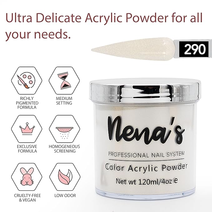 Nena's Superior Sculpting Powder Professional Acrylic Nail System wide color palette 4.0 oz (290)