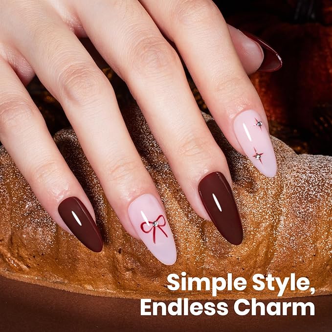 Beetles Burgundy Gel Nail Polish - Merlot Wine HEMA-Free Gel Polish Wine Burgundy Nail Color Long-Lasting Soak Off UV LED Nail Art Home Salon 8ml