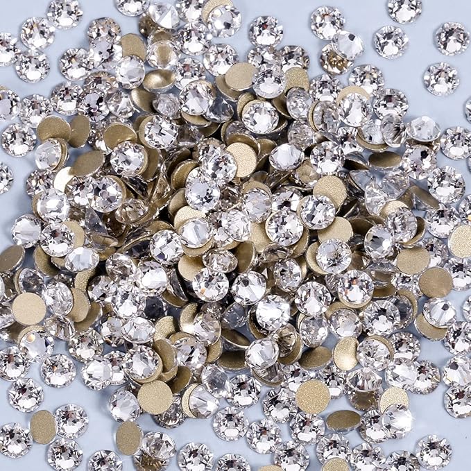 Rhinestones 16 Cut Non Hotfix Flatback Rhinestones for Crafts Glass Nail Rhinestones Nail Gems Crystals Rhinestones for Makeup Bags Shoes Decoration DIY(SS30,288pcs,Clear)
