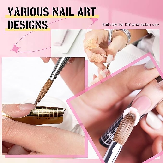 Aijimei 5pcs Acrylic Nail Brush Kit - Professional Manicure Tool for DIY and Salon